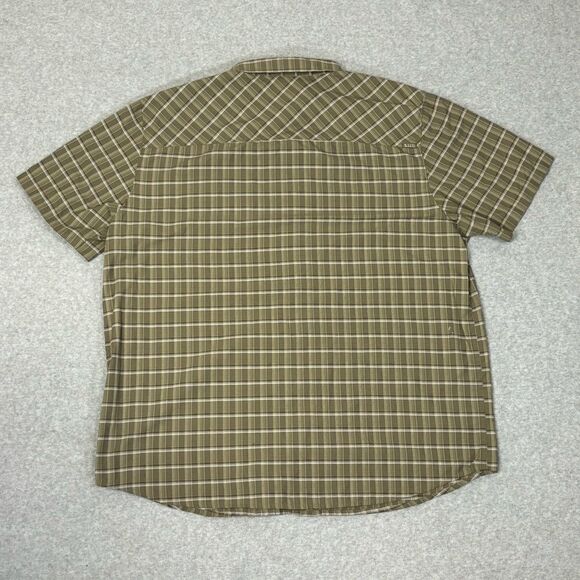 5.11 Tactical Mens Plaid Button Down Shirt Size Large Green White Short Sleeve - Picture 2 of 7